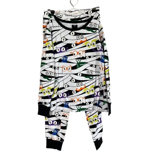 Hyde Eek Pajama Set Women M White Halloween Glow  Spooky Goblins Costume Parade - Picture 1 of 11